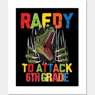 Funny Ready To Attack 6th Grade Shark First Day of School Gifts Kids Posters and Art